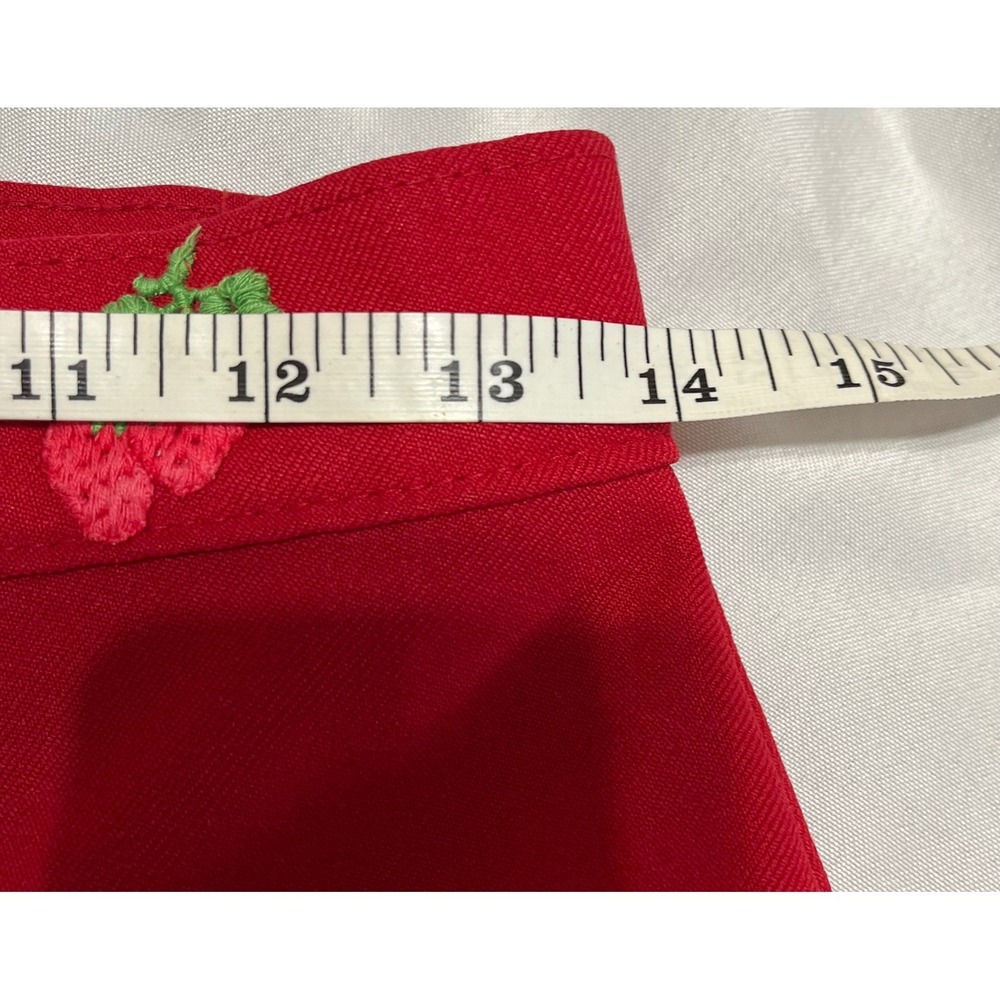 Vintage Levis Red High Waisted Wide Leg Strawberry Embroidered Size 6 Pants - Picture 6 of 11
